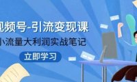 视频号-引流变现课：小流量大利润实战笔记 冲破传统思维 重塑品牌格局