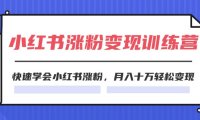 2024小红书涨粉变现训练营，快速学会小红书涨粉，月入十万轻松变现(40节)